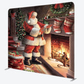 Aperturee - Aperturee Santa Sweet Home Fireplace Xmas Tension Fabric Backdrop